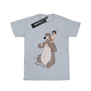 Jungle Book Girls Mowgli And Baloo Cotton T-Shirt / Sports Grey